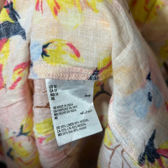 Style & Co. Floral Linen Maxi Dress Long Sleeve Button Front Belted Size M NWT - Picture 9 of 9